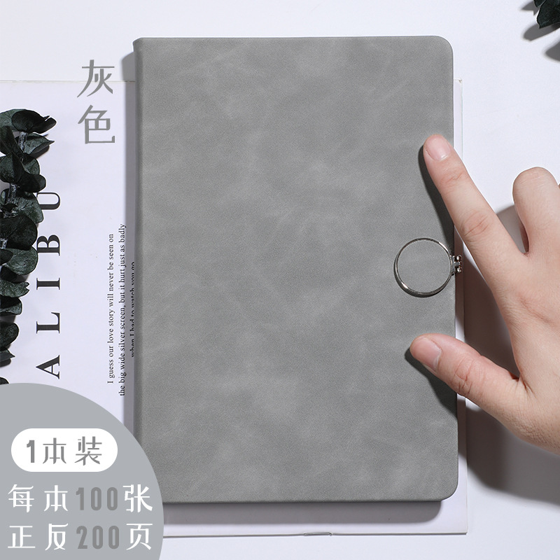 A5简约记事本高颜值商务办公笔记本 灰