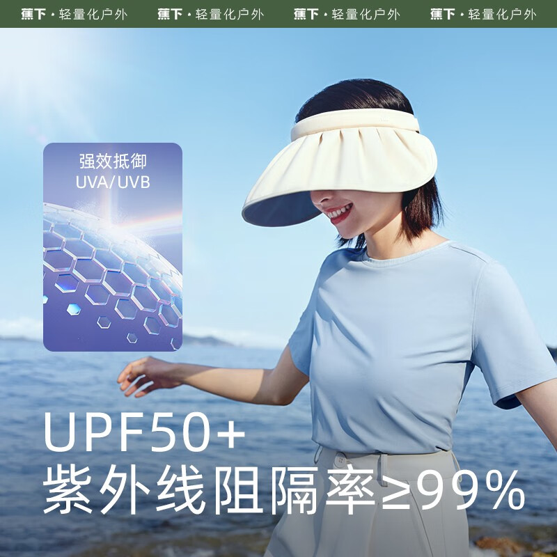 蕉下 2022纭际系列贝壳防晒空顶帽（升级款）颜色随机