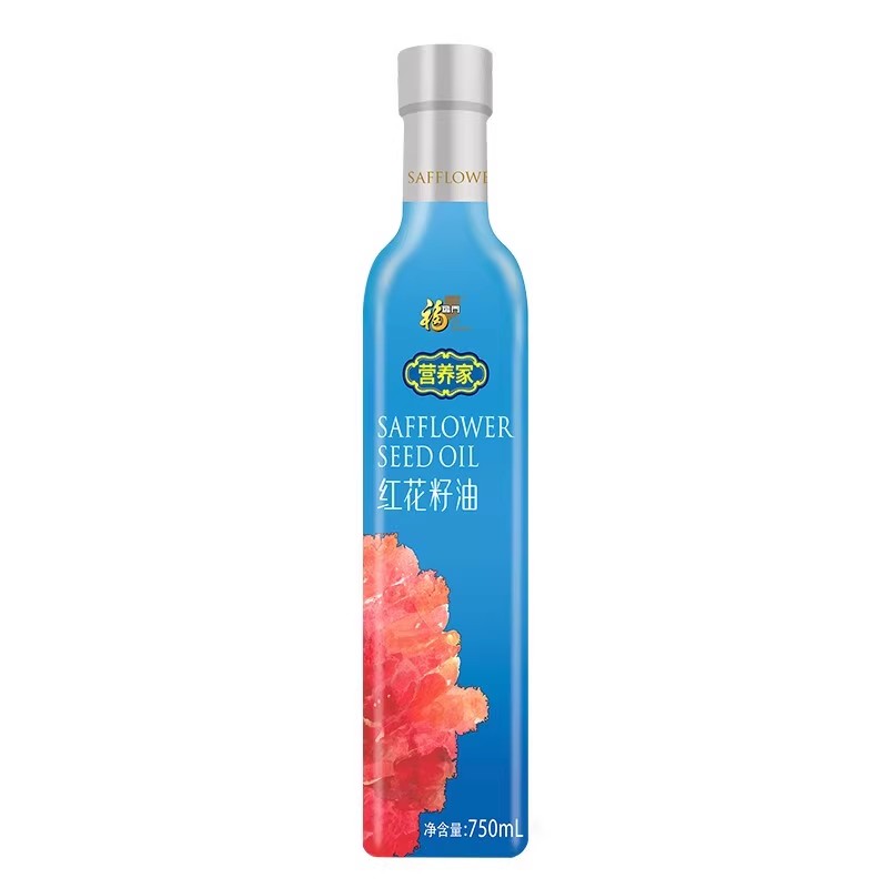 中粮福临门 营养家红花籽油礼盒750ml*2植物油家用食用油节日送礼