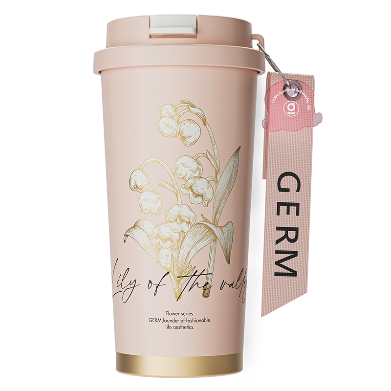 GERM格沵 铃兰系列闪耀保温杯500ml GE-23AW-B47（雾粉）