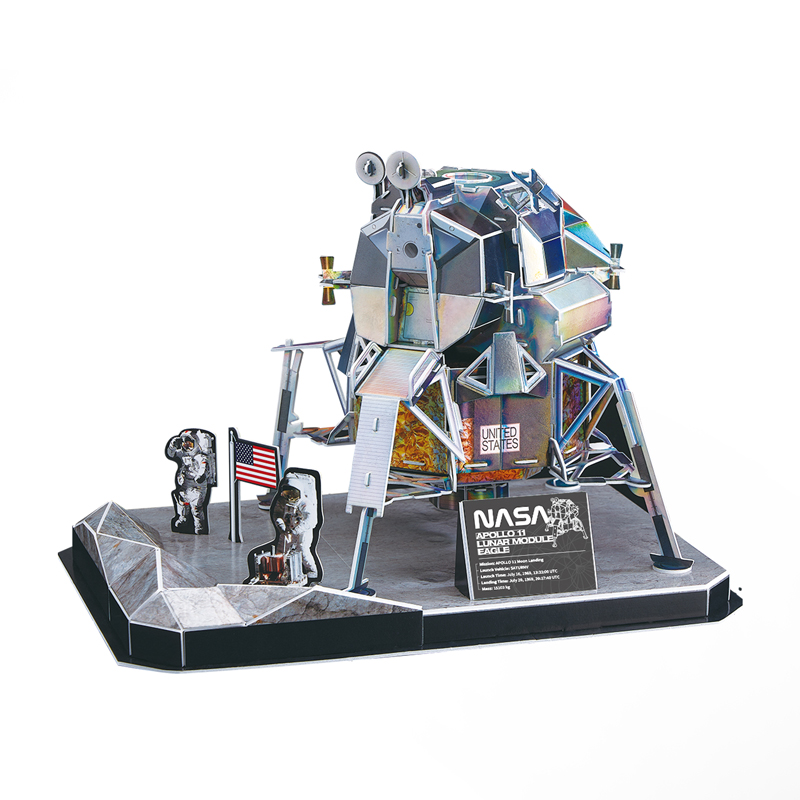 乐立方 NASA阿波罗11号鹰号登月舱 拼装模型玩具月球登录器3D立体拼图 DS1058h