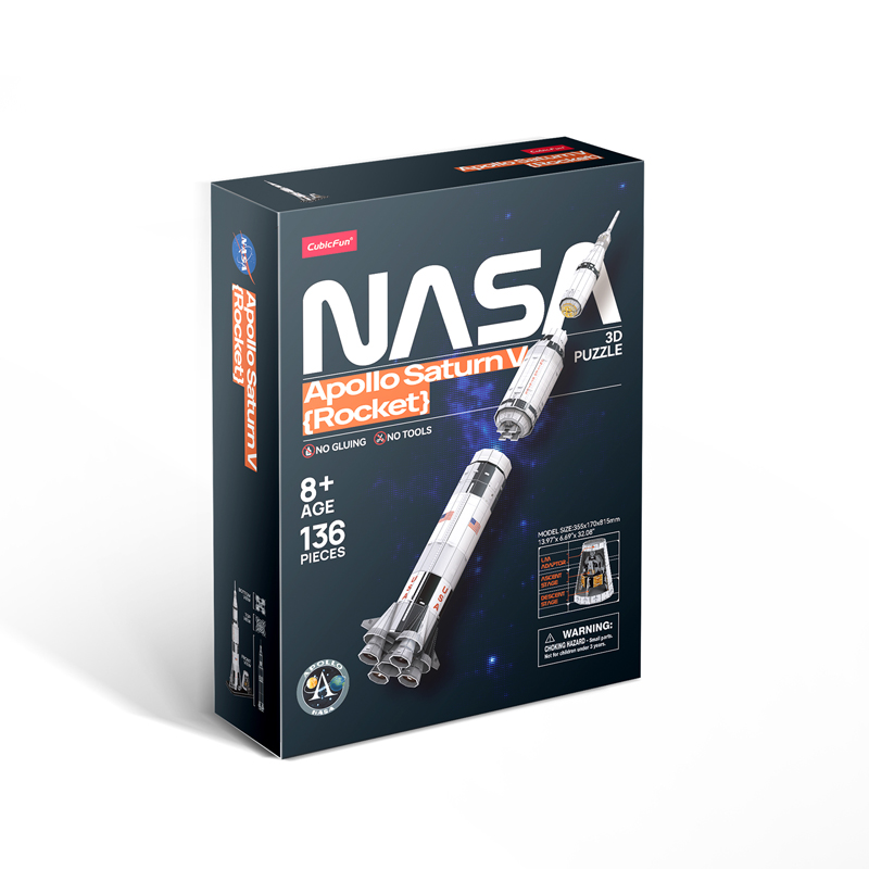 乐立方 NASA-阿波罗土星5号火箭 拼装模型玩具3D立体拼图 DS1059h