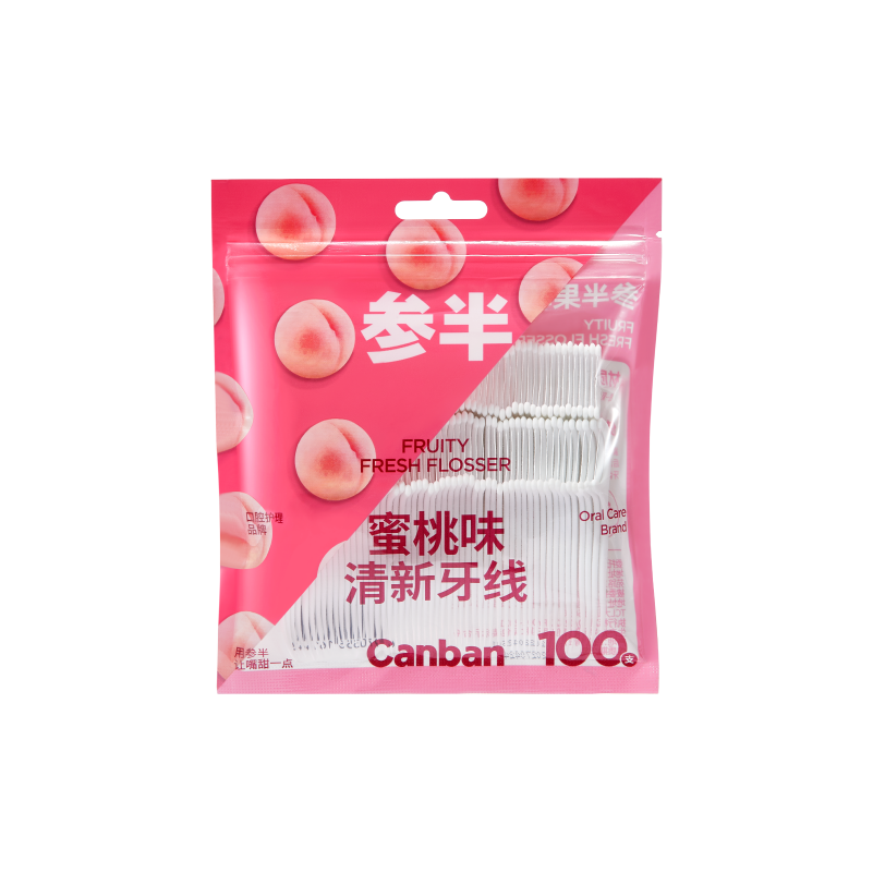 参半 果味牙线100只 蜜桃KQ-YX-0012