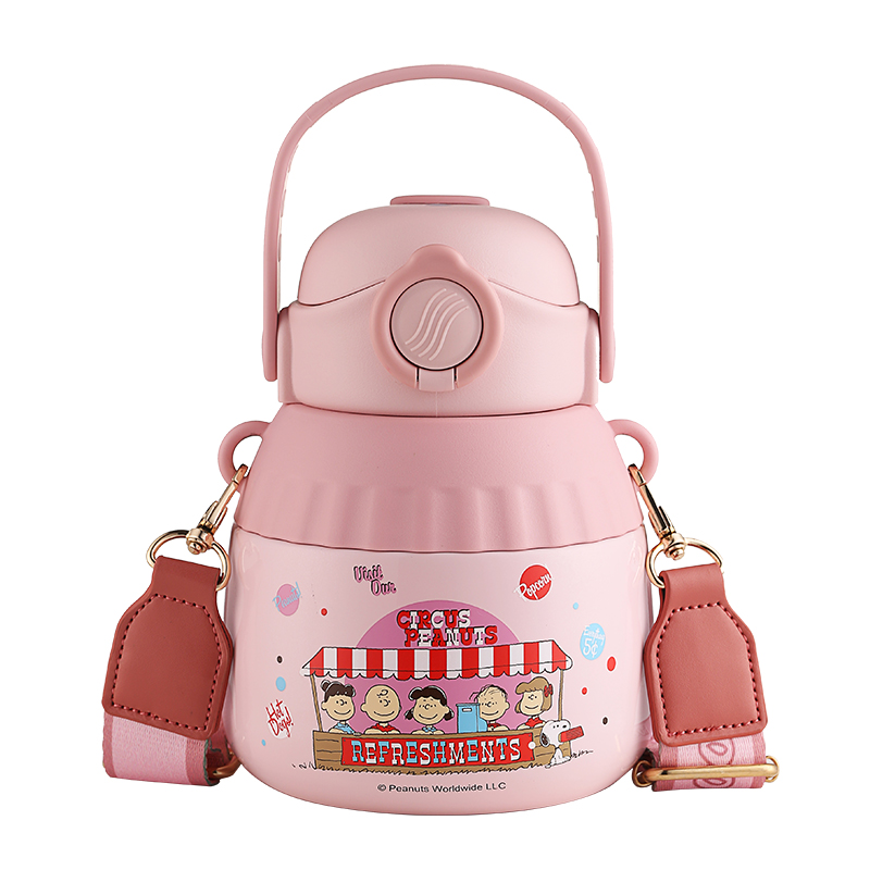 史努比 双饮大肚1.1L保温杯 SNP6097PIK粉色