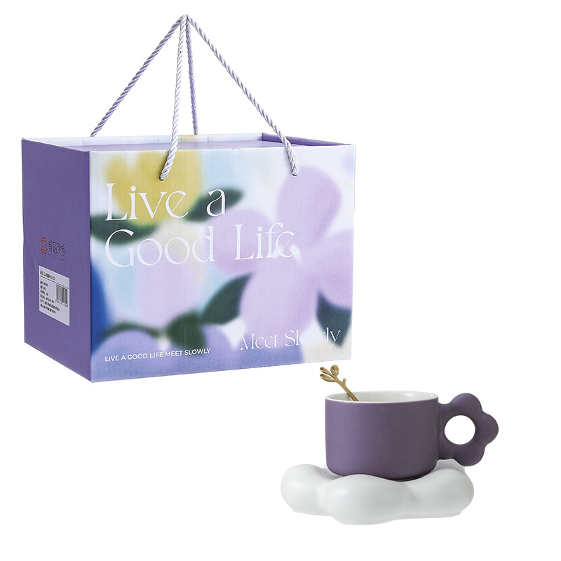 具格有家 云朵单杯马克杯礼盒装一杯一垫 HHSHXL005（颜色随机）