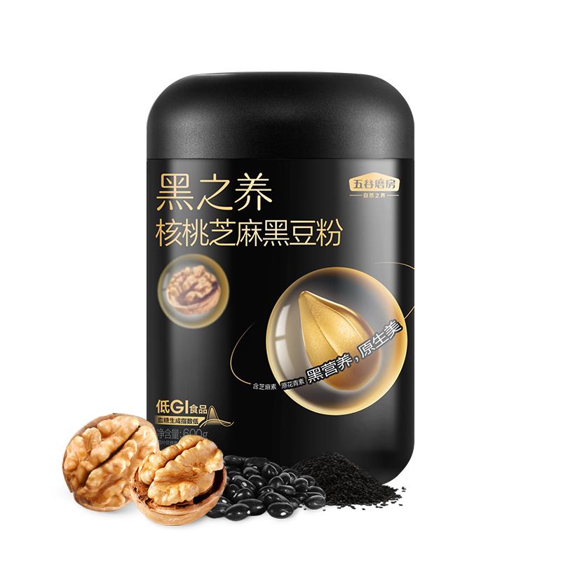 五谷磨房 核桃芝麻黑豆粉 600g/罐