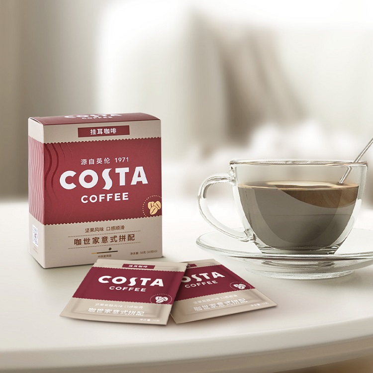 COSTA 咖世家挂耳咖啡手冲滴滤咖啡美式黑咖啡精品咖啡粉现磨 意式拼配10gx5片装