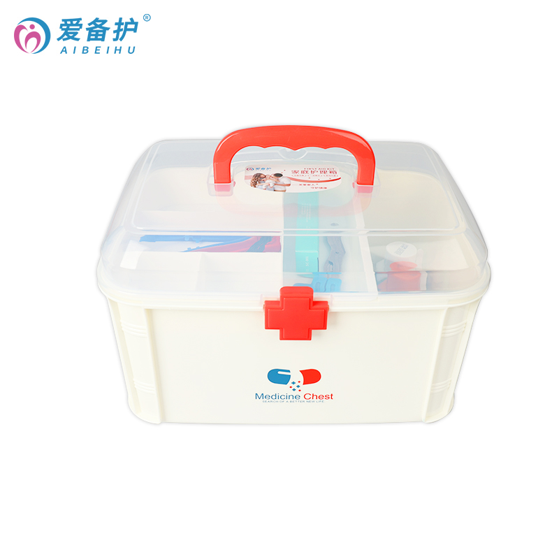 爱备护（AIBEIHU）家庭护理系列急救箱大号双层家用药品收纳盒 ABH-J002A