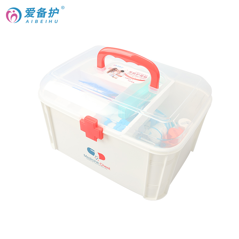 爱备护（AIBEIHU）家庭护理系列急救箱大号双层家用药品收纳盒 ABH-J002A