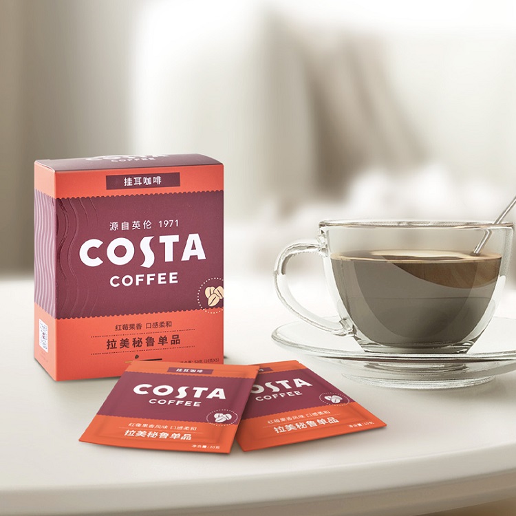 COSTA 咖世家挂耳咖啡手冲滴滤咖啡美式黑咖啡精品咖啡粉现磨 拉美秘鲁10gx5片装
