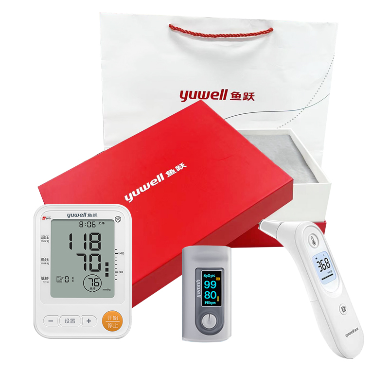 鱼跃 血压血氧体温三件套（电子血压计YE650A+指夹血氧仪YX301+耳温枪YHT200）