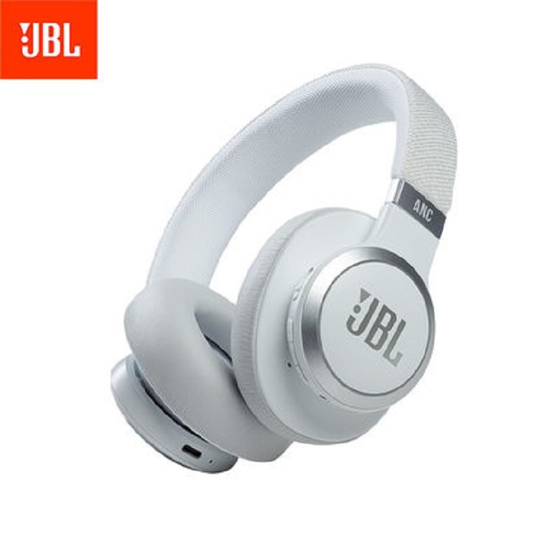JBL 自适应主动降噪立体声通话头戴式无线耳蓝牙机 LIVE660NC 白色