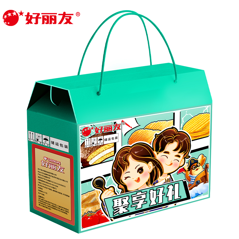 好丽友 零食大礼包巧克力派糕点薯片蘑古力休闲零食节日送礼礼盒装 聚享好礼1197g