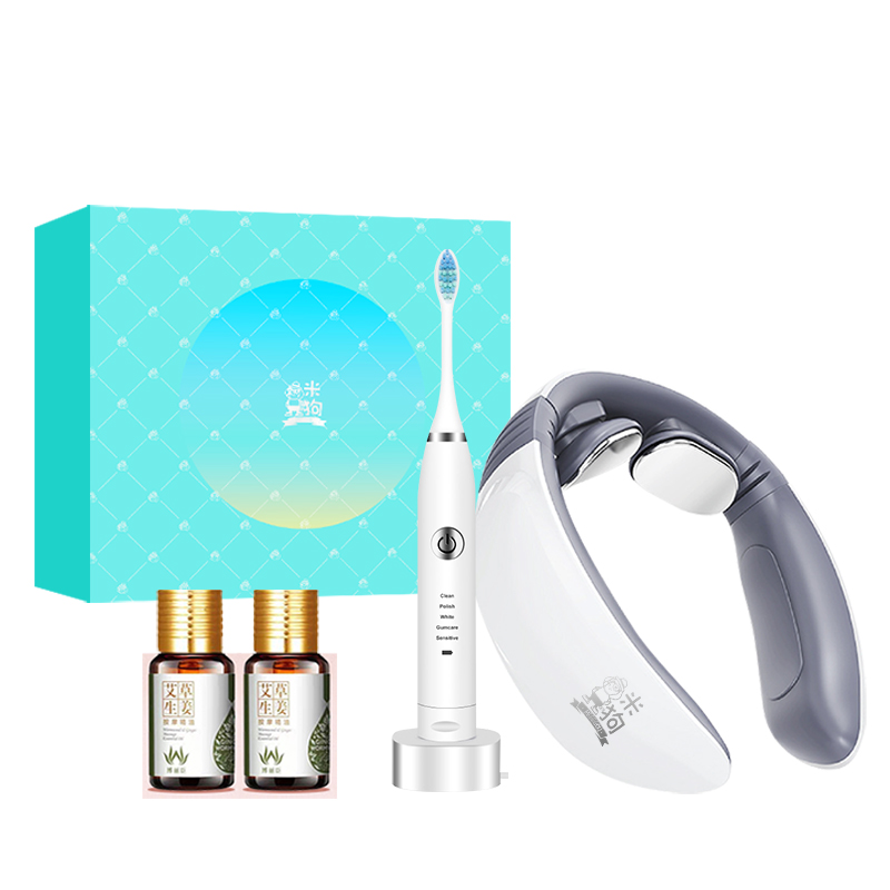 米狗（MEEE GOU）颈椎按摩仪电脉冲颈部按摩器 MC399套装（颈椎按摩仪+电动牙刷+艾草精油）