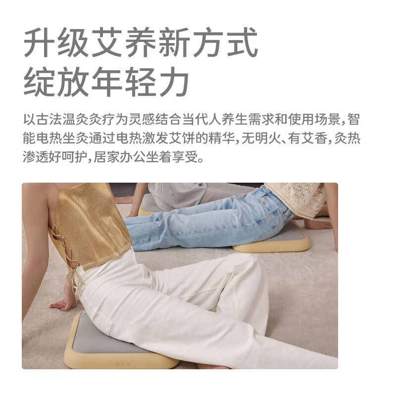 左点zdeer 智能艾蒲团艾灸坐垫无烟坐灸仪艾灸凳椅智能熏蒸艾灸盒加热仪器家用温灸仪热敷按摩 智能艾蒲团 ZD-AH0201