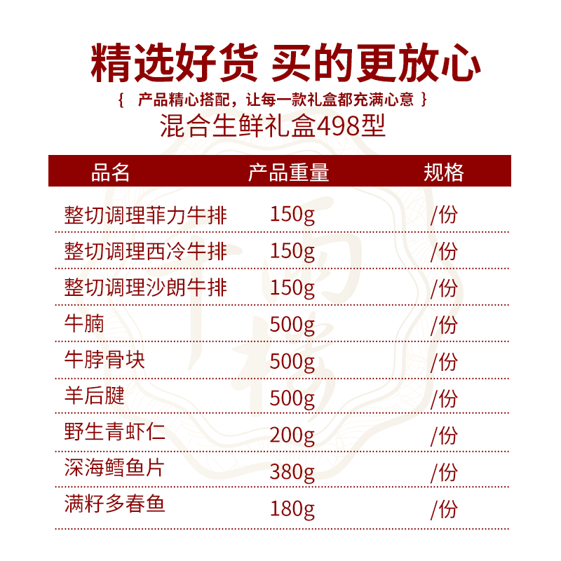 千雨楼 混合生鲜礼盒498型2710g