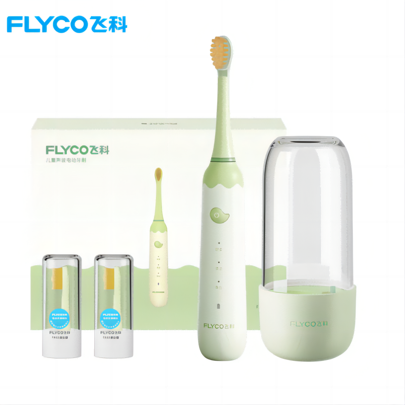 飞科（FLYCO）儿童电动牙刷 3档模式 智能计时 全自动声波振动软毛 家用4-6-12岁儿童新年节日礼物 FT7110萌动绿