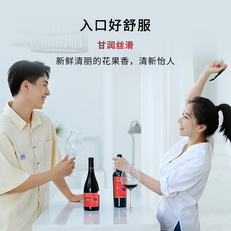 醉鹅娘 如饴火烈鸟酒系列红鸟黑皮诺智利进口红酒 干红葡萄酒750ml单支