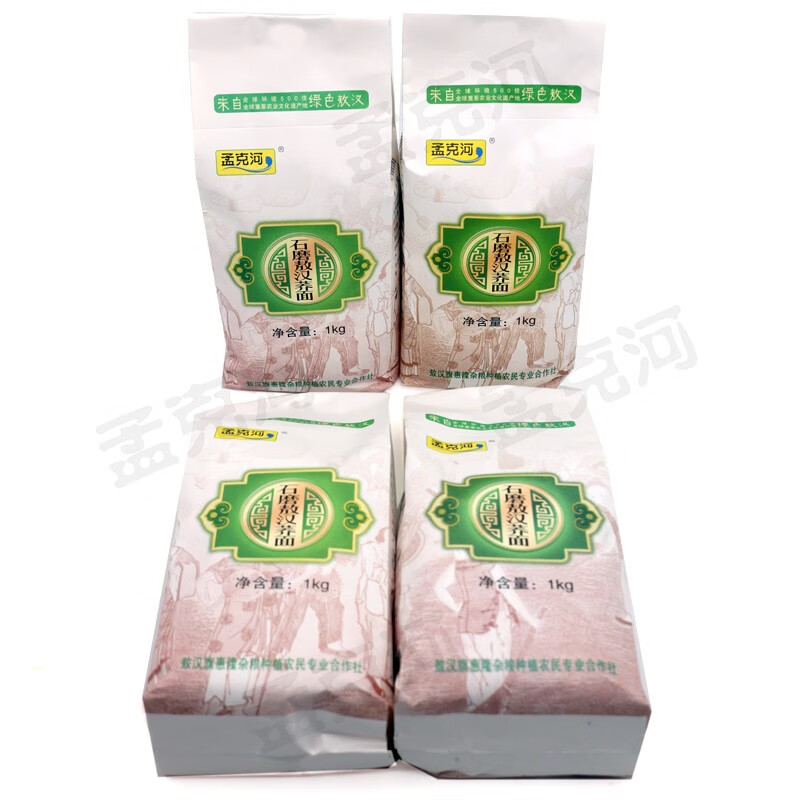 孟克河 正宗敖汉有机荞麦面粉4kg粗粮杂粮现磨荞麦饸饹粉 内蒙古特产 【8斤礼盒装】荞麦面1kg*4袋