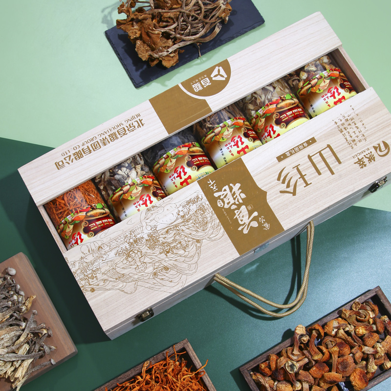 首粮 干菌礼盒山珍汇彩808g南北干货菌菇礼包春节送礼品