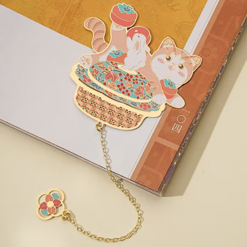 故宫文化 萌猫如意艺术书签 学生文具中国风文创礼品 生日礼物 事事顺意款