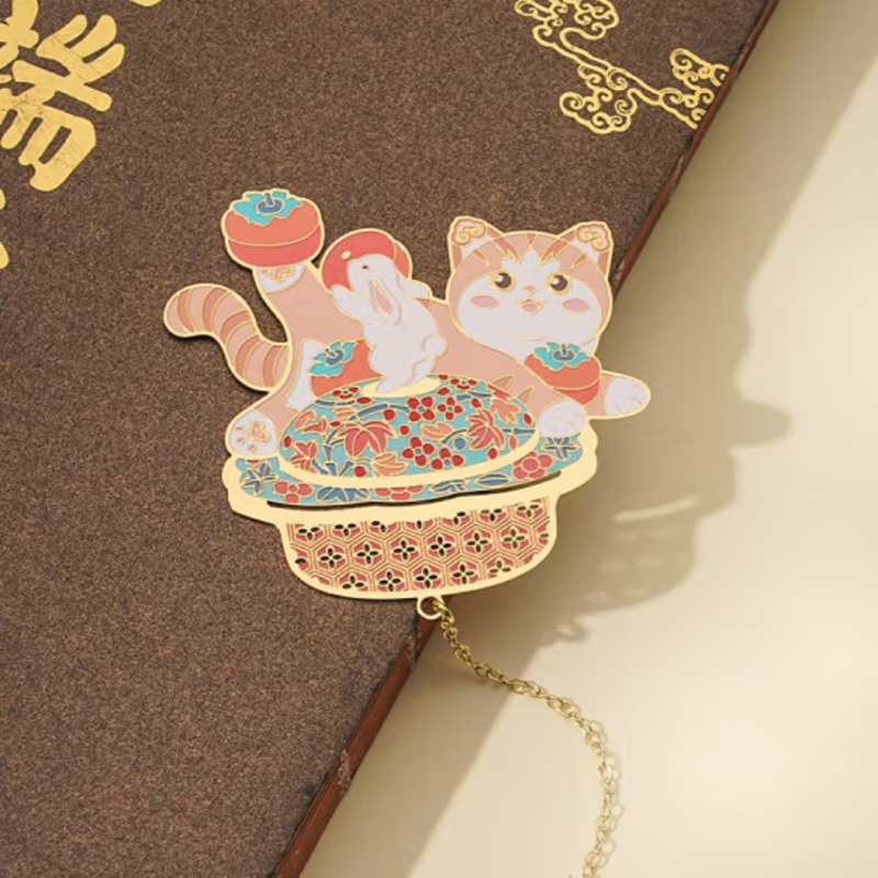 故宫文化 萌猫如意艺术书签 学生文具中国风文创礼品 生日礼物 事事顺意款