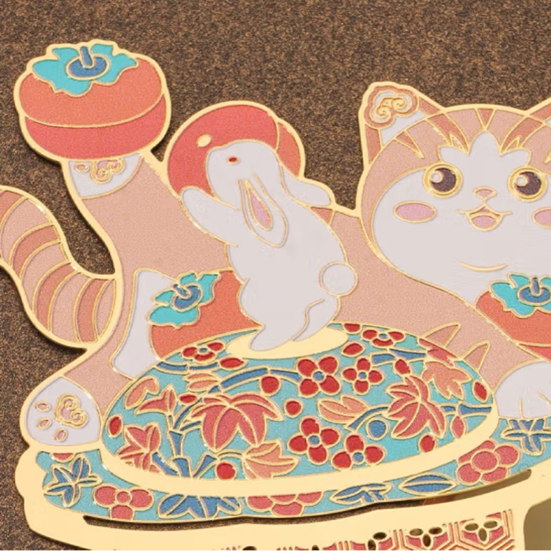 故宫文化 萌猫如意艺术书签 学生文具中国风文创礼品 生日礼物 事事顺意款