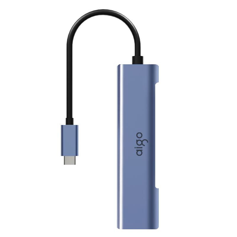 爱国者（aigo）Type-C转网口RJ45千兆有线网卡网线转接头转接器笔记本扩展坞 USB-C分线器HUB拓展坞R03C(金属)