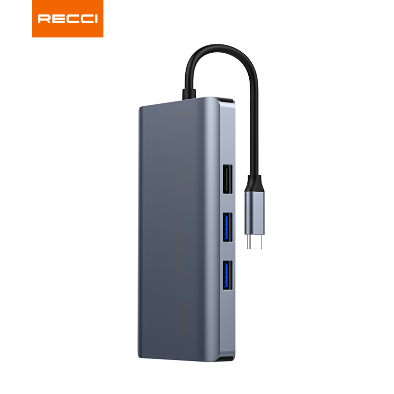 Recci锐思 RH09 转接线SD\/TF卡内置网卡芯片RJ45接口 HUB