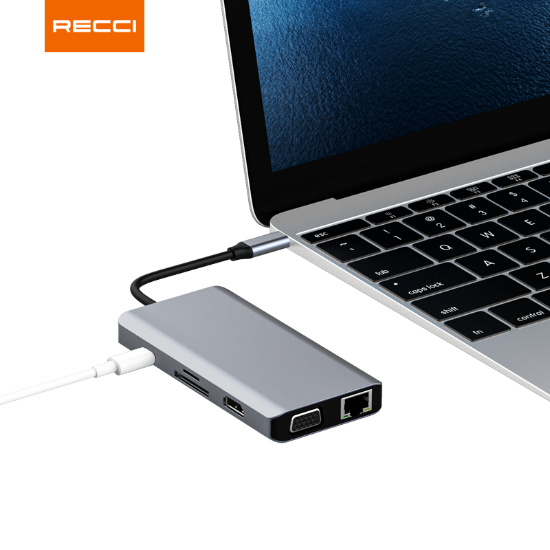 Recci锐思 RH09 转接线SD\/TF卡内置网卡芯片RJ45接口 HUB