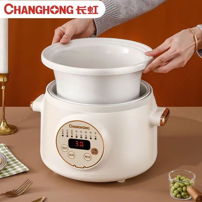 长虹 3.5L容量电炖锅家用炖汤煲粥养生电炖锅白陶瓷内胆 DG38-B06