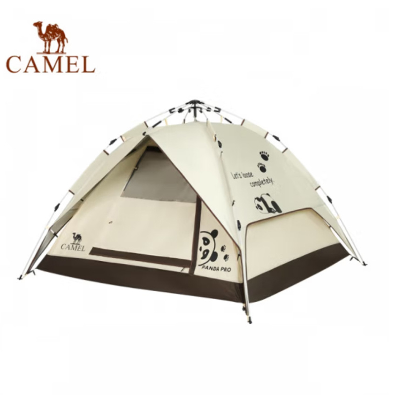 骆驼（CAMEL）【熊猫联名】帐篷户外液压便携式折叠野营露营公园野餐全自动帐篷 1V32265017奶酪色
