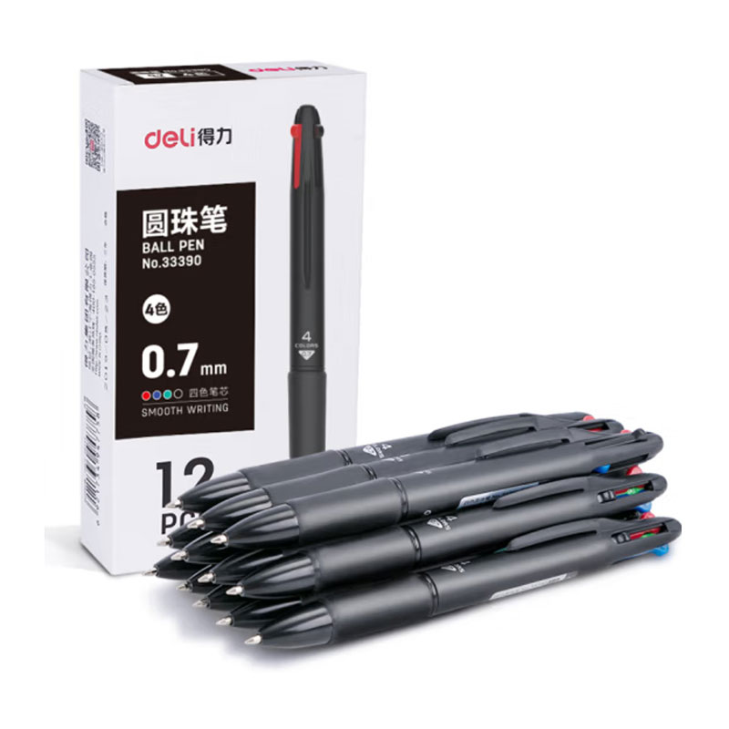 得力 33390四色圆珠笔0.7MM 1支