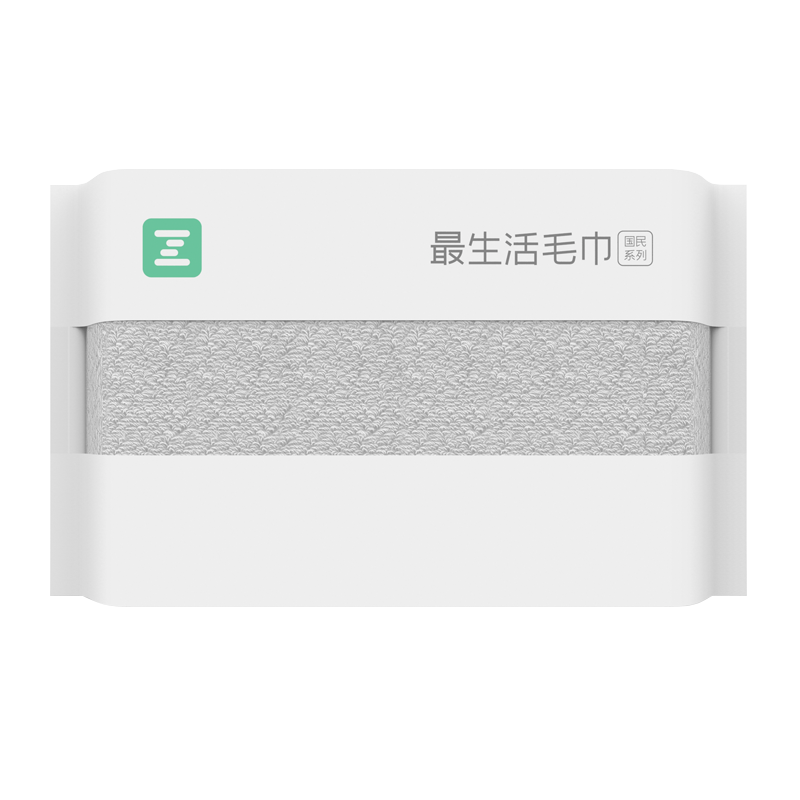 最生活 毛巾新疆长绒棉纯棉强吸水洗脸巾国民系列 A-1180 灰色（34X72CM）