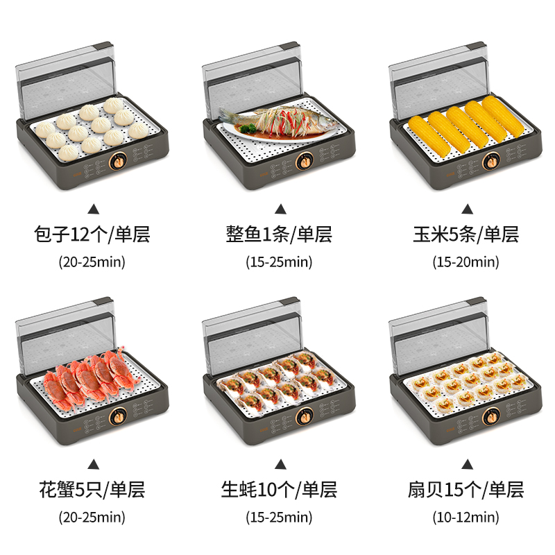 谷格（GUGE）多功能料理电蒸箱电蒸锅多用途锅家用小型透明大容量 GB49