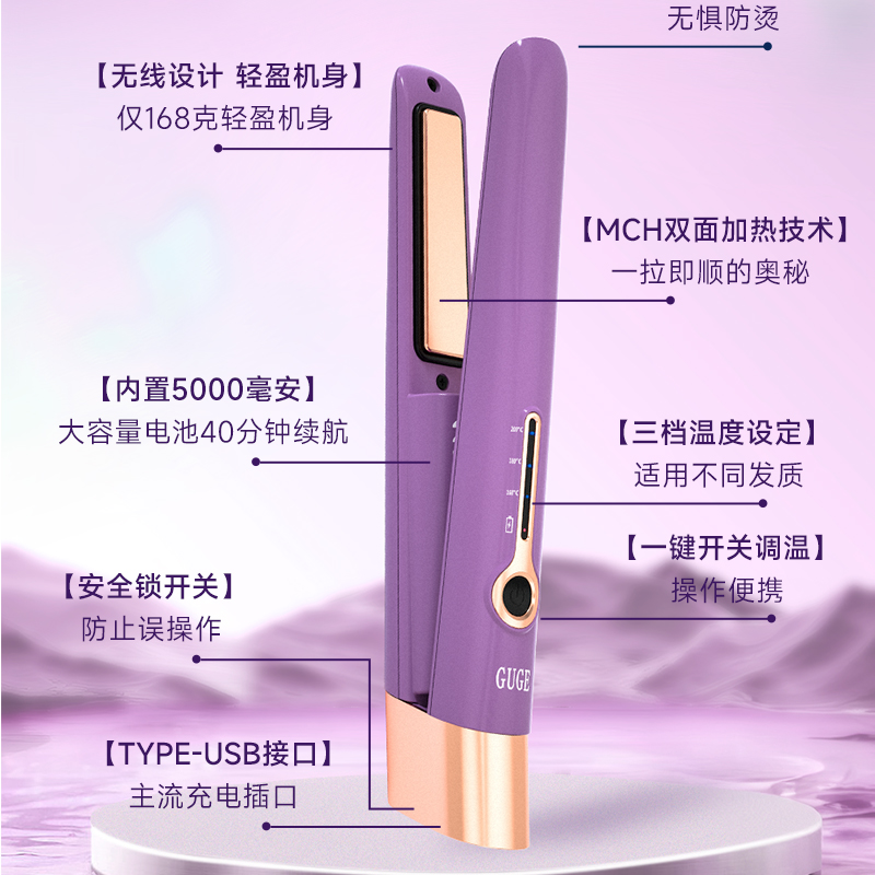 谷格（GUGE）无线迷你直发器 GG-28H