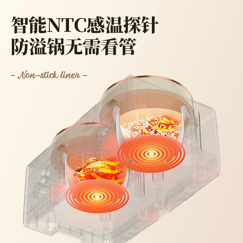 谷格（GUGE）双胆电饭煲低糖双锅双胆一体电饭锅二合一煮饭煲汤多功能家用双内胆电饭煲 GB86