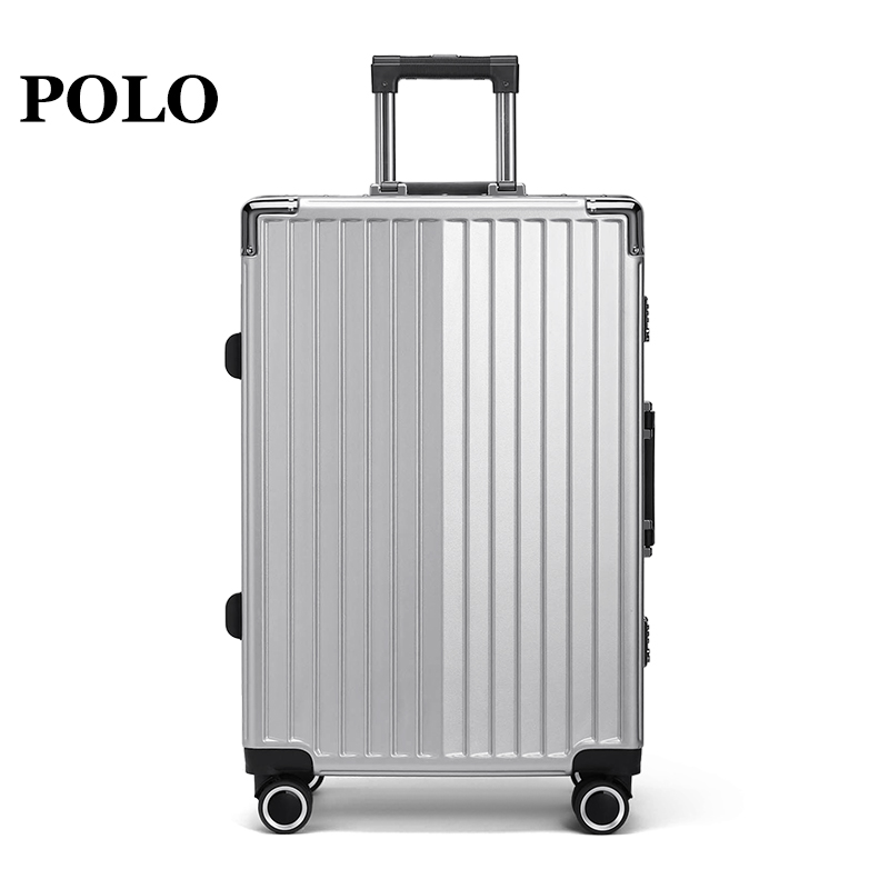 POLO 拉杆箱轻音飞机轮行李箱24英寸密码箱 080681 24银色