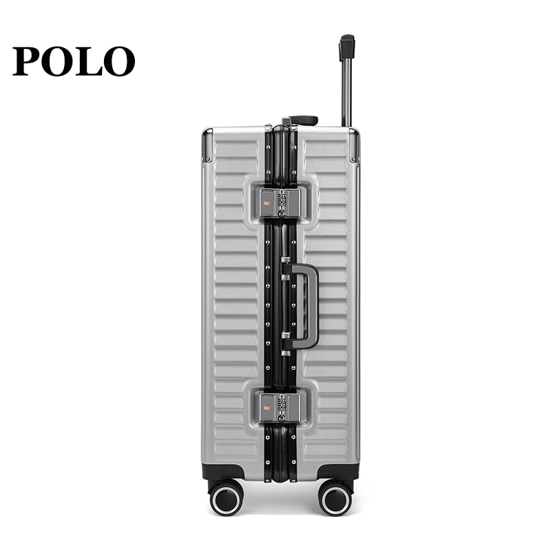 POLO 拉杆箱轻音飞机轮行李箱24英寸密码箱 080681 24银色