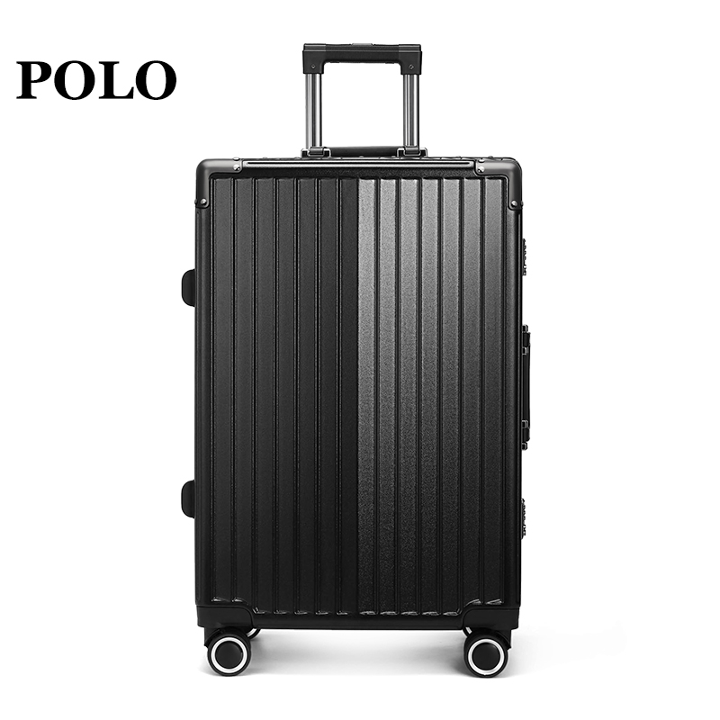POLO 拉杆箱轻音飞机轮行李箱24英寸密码箱24寸黑色 080681