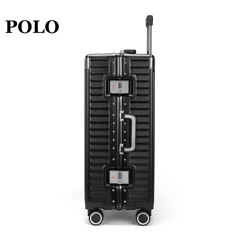 POLO 拉杆箱轻音飞机轮行李箱24英寸密码箱24寸黑色 080681