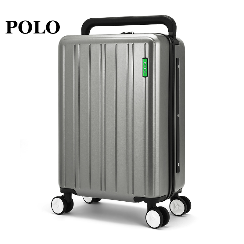 POLO 拉杆箱大容量拉链行李箱男女通用20寸 080751岩灰色