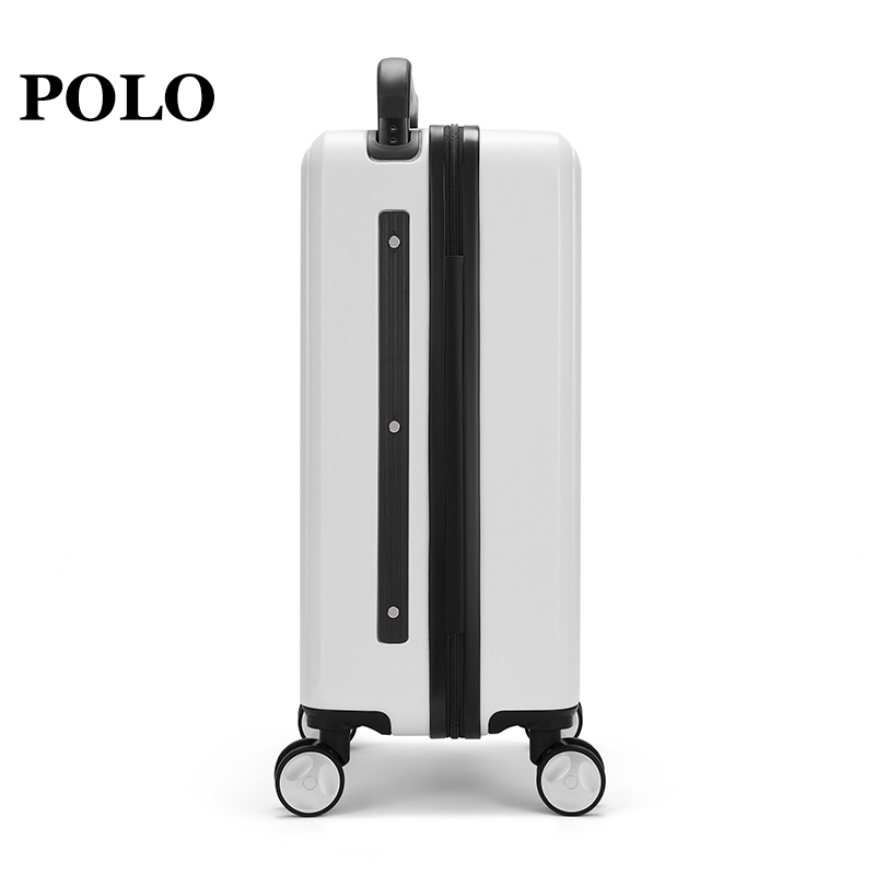 POLO 拉杆箱大容量拉链行李箱男女通用20寸  080751米白色
