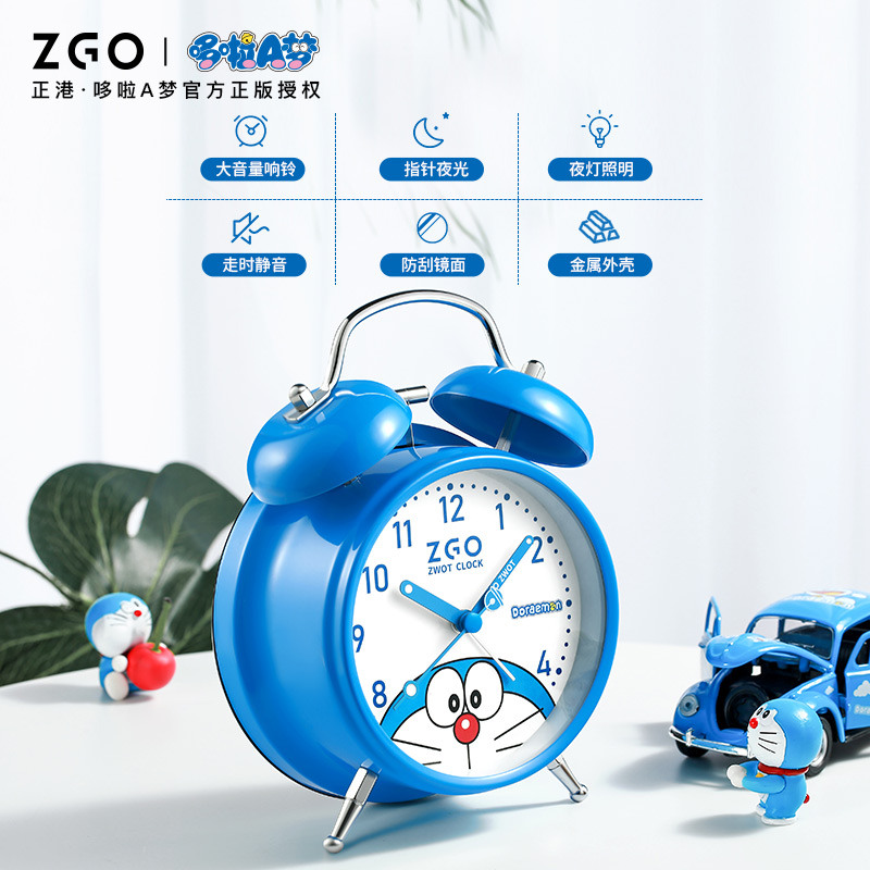 正港  哆啦A梦 打铃 石英钟 ZGA-080-QA21 蓝色哆啦A梦-4寸