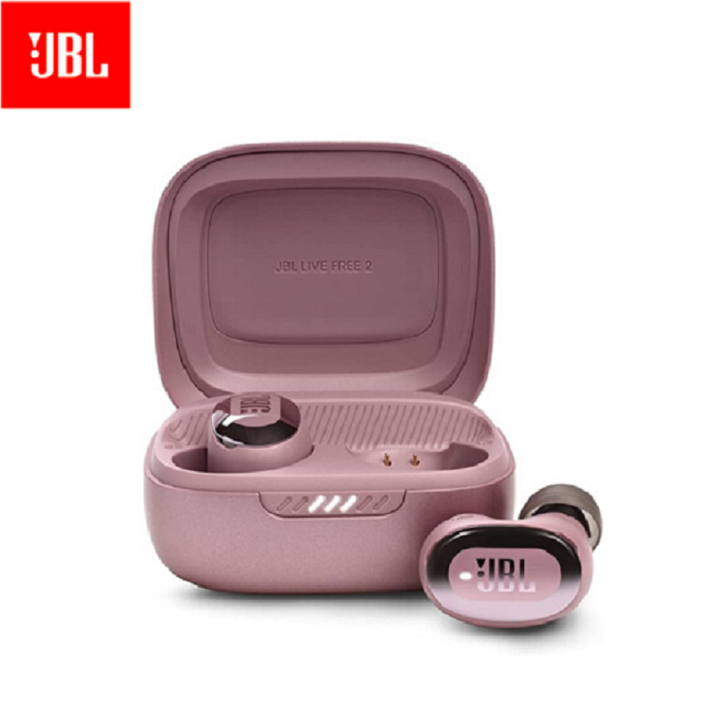JBL 静噪豆主动降噪真无线运动防水蓝牙耳机 LIVE FREE2粉色