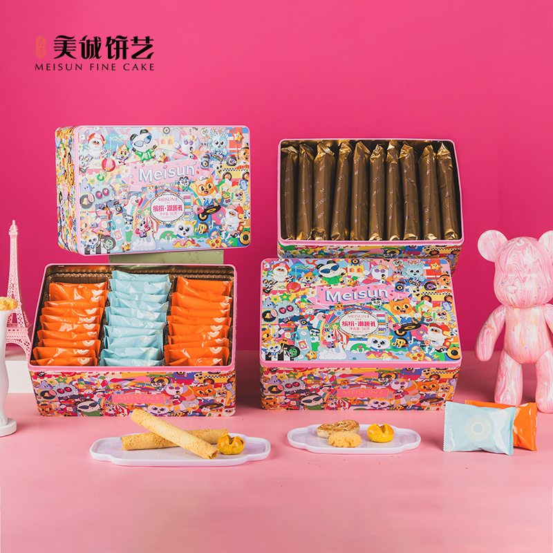 美诚礼  蛋卷饼干礼盒缤纷潮趣礼 780g