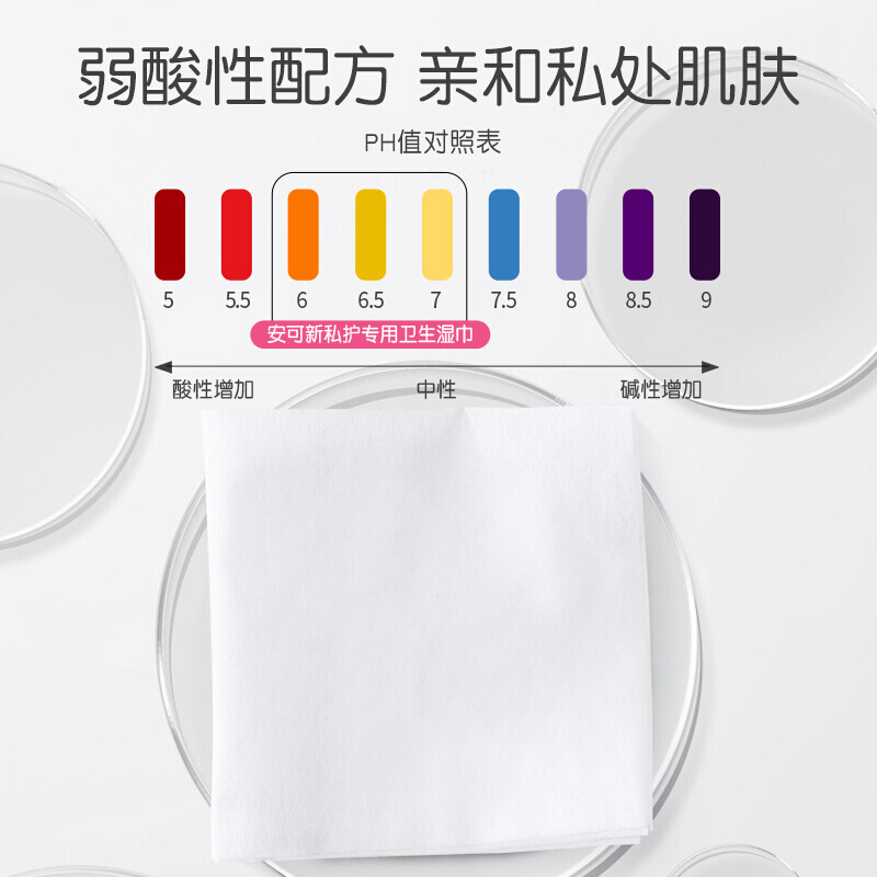 安可新 私护湿巾女性卫生私处经期洁阴湿纸巾抑菌AKX-0759 30片*3包（家庭装）