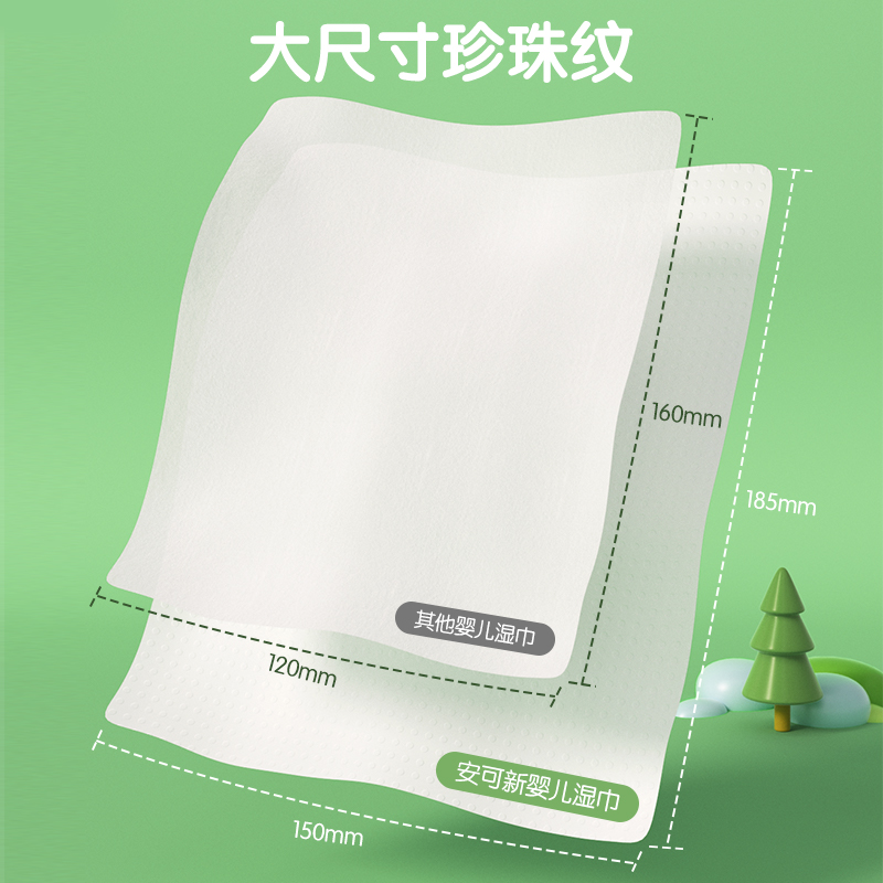 安可新 婴儿湿巾加厚手口湿纸巾宝宝洗脸巾 10片*20包