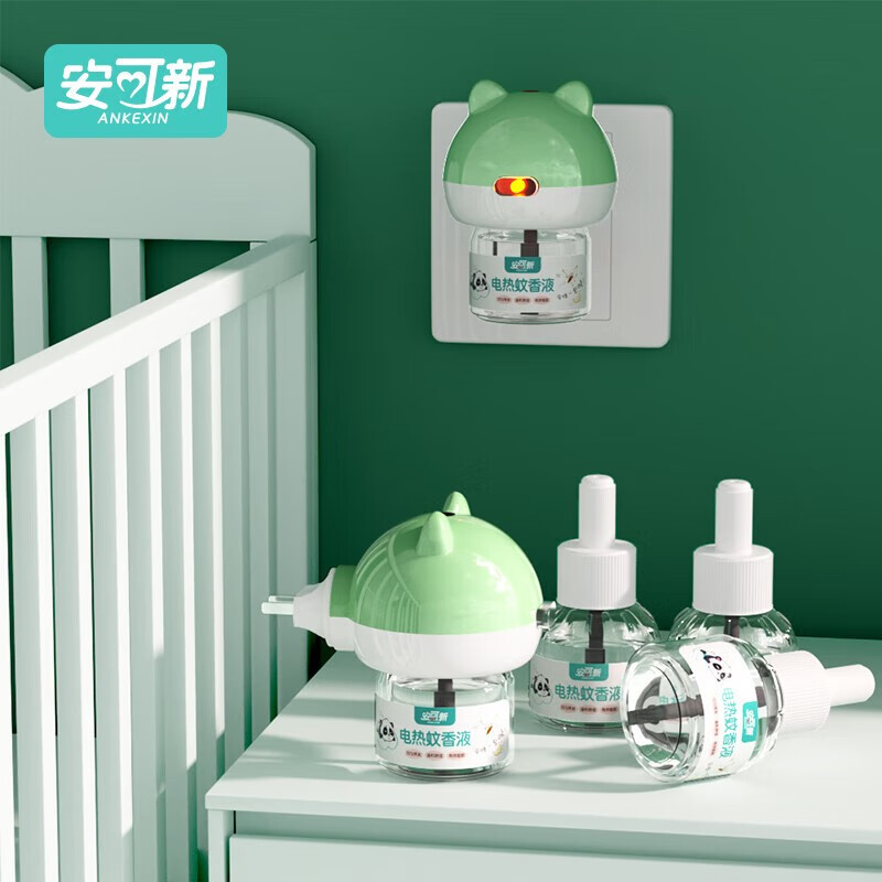 安可新 电蚊香液驱蚊神器防蚊灭蚊无香驱蚊水液 套装加热器1器+蚊香液4液