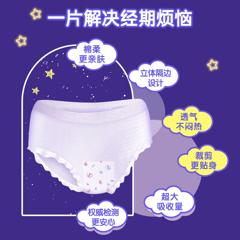 安可新 安心裤高腰高弹超薄夜用裤型卫生巾大规格AKX-9920M码20片/包